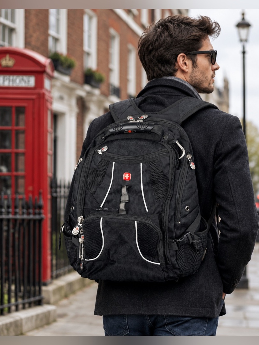 SWISSGEAR 1900 Scan Smart TSA Laptop Backpack Black Polyester Tough 16”